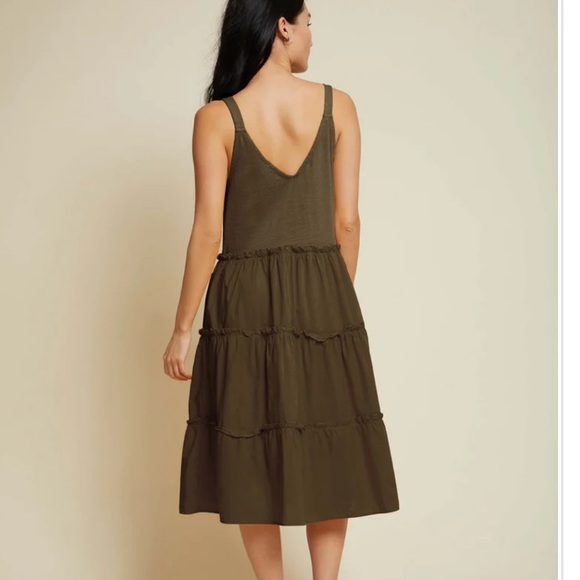 Nation Green Seaweed 100%Cotton Hannah Tiered Sleeveless Ruffle Sundress NWT XS - Picture 3 of 15